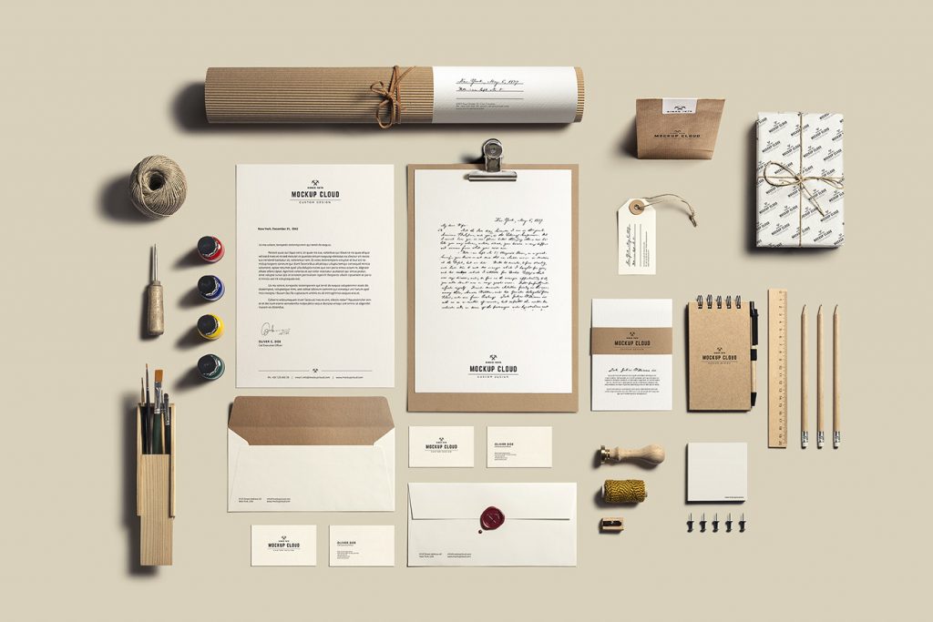 02_stationery_craft_mockup Graphic Web Design Gold